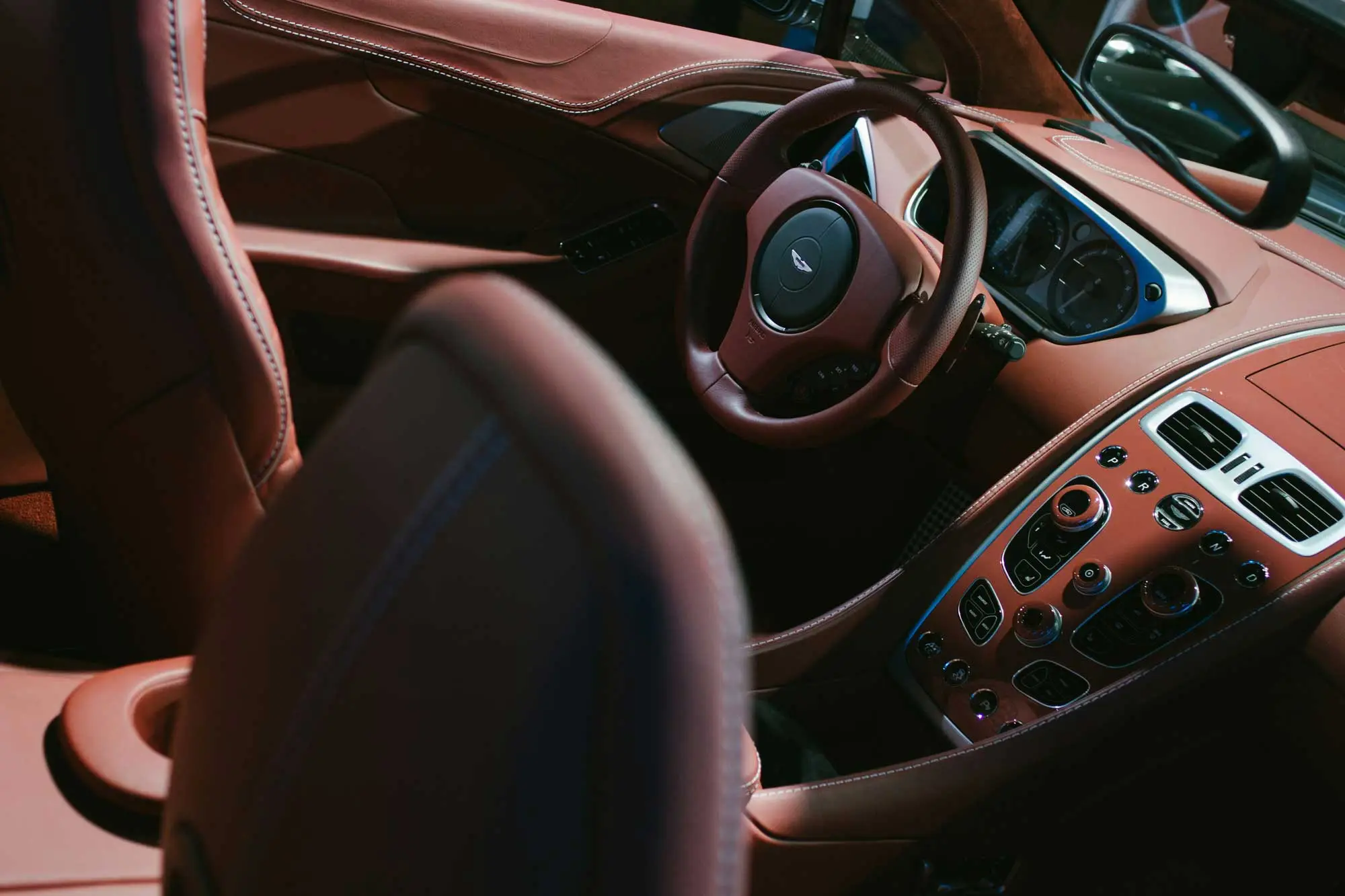 Conditioned leather interior after deep cleaning