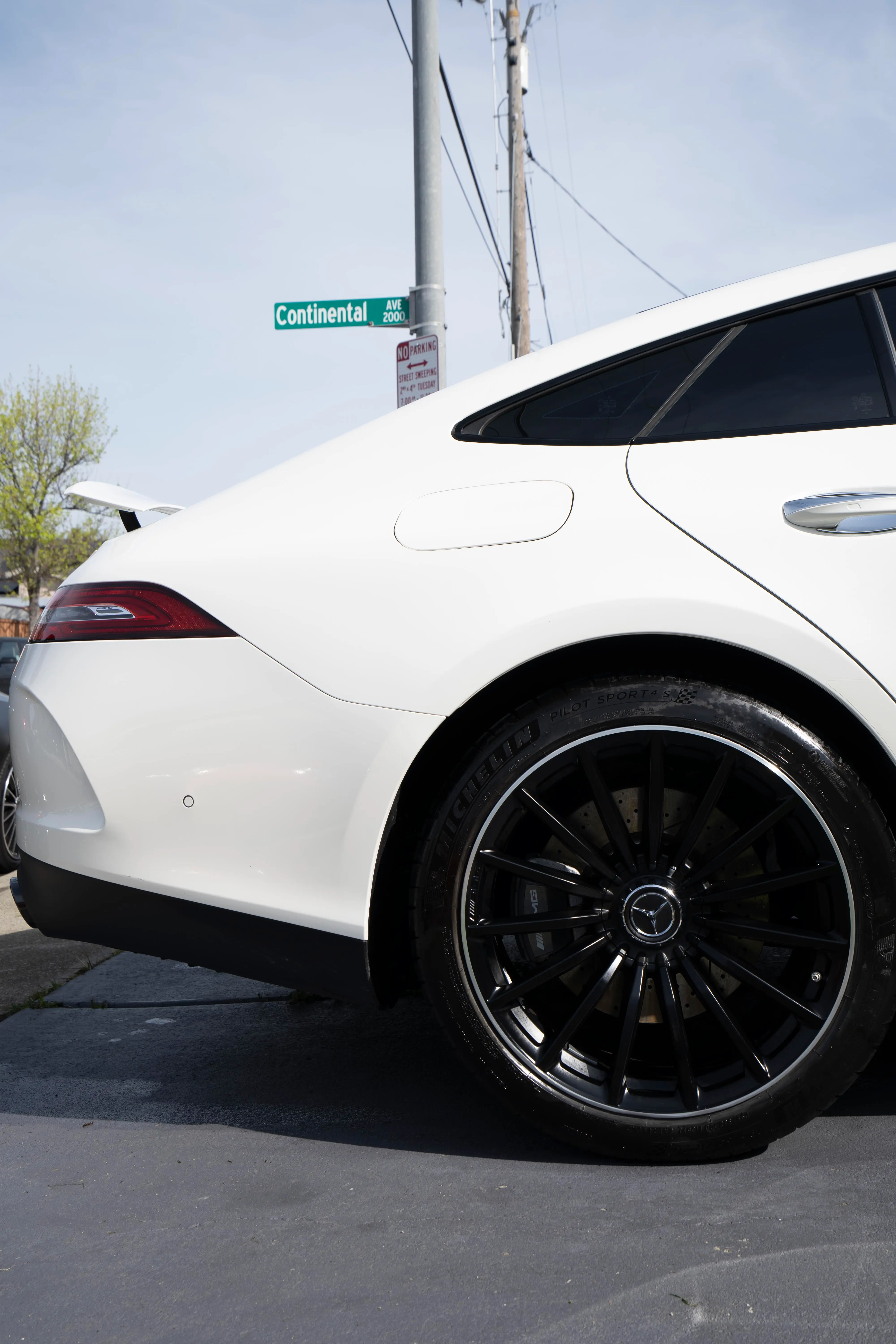 Mercedes-AMG GT 43 detailed in a client driveway