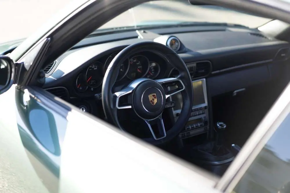 Interior detailing in progress on a Bay Area client vehicle